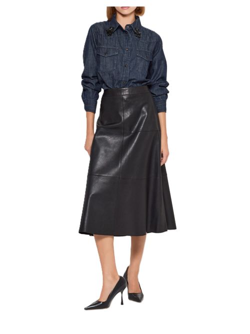 Camicia denim con ricamo P.a.r.o.s.h. | D381316RCANDORE813 FANTASIA NERO